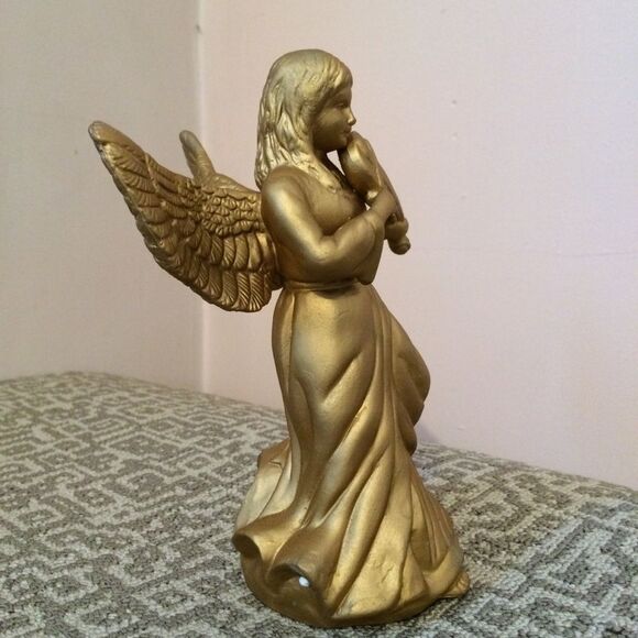 NIB NWT Golden Ceramic Christmas Angel w/Violin - Picture 3 of 8